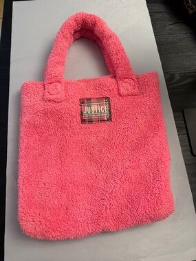 Justice Plush Hot Pink Sherpa Tote